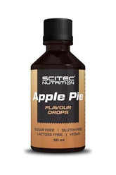 Scitec Nutrition Apple Pie Flavour Drops, 50ml, sugar-free, gluten-free, lactose-free, vegan flavor enhancer for food and drinks.